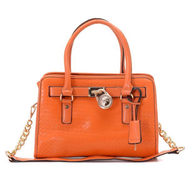 michael kors hamilton woven satchel tangerine gloden Virkelig Engros 3h6s8